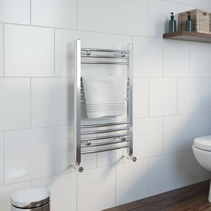 Curved Chrome Heated Towel Rail