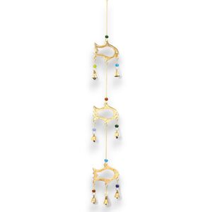 Indian Chimes Fish Drop 7 Bells Gold