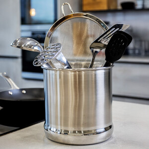 MasterClass Stainless Steel Utensil Holder, 18x18cm