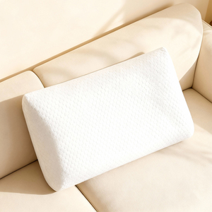 Set of 2 Contour Memory Foam Pillows Neck Support White