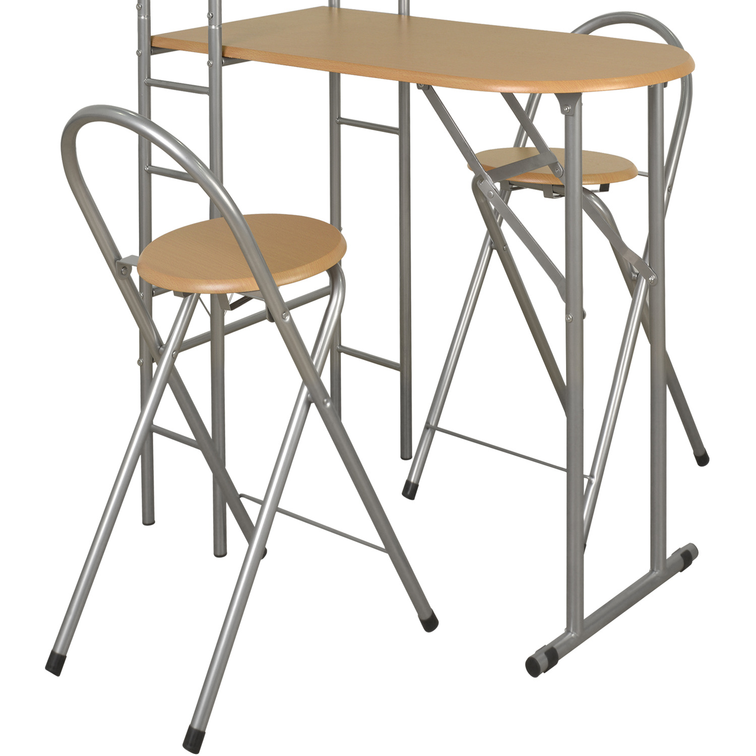 Folding Dining Table Drop Leaf Table And Chairs Space Saving - Oak