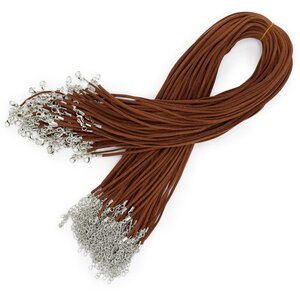 Dark Brown Faux Leather Pendant Cord for Jewelry Crafting