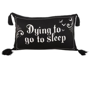 Dying to Sleep Satin Cushion Gothic Girly Bed Sofa Decor