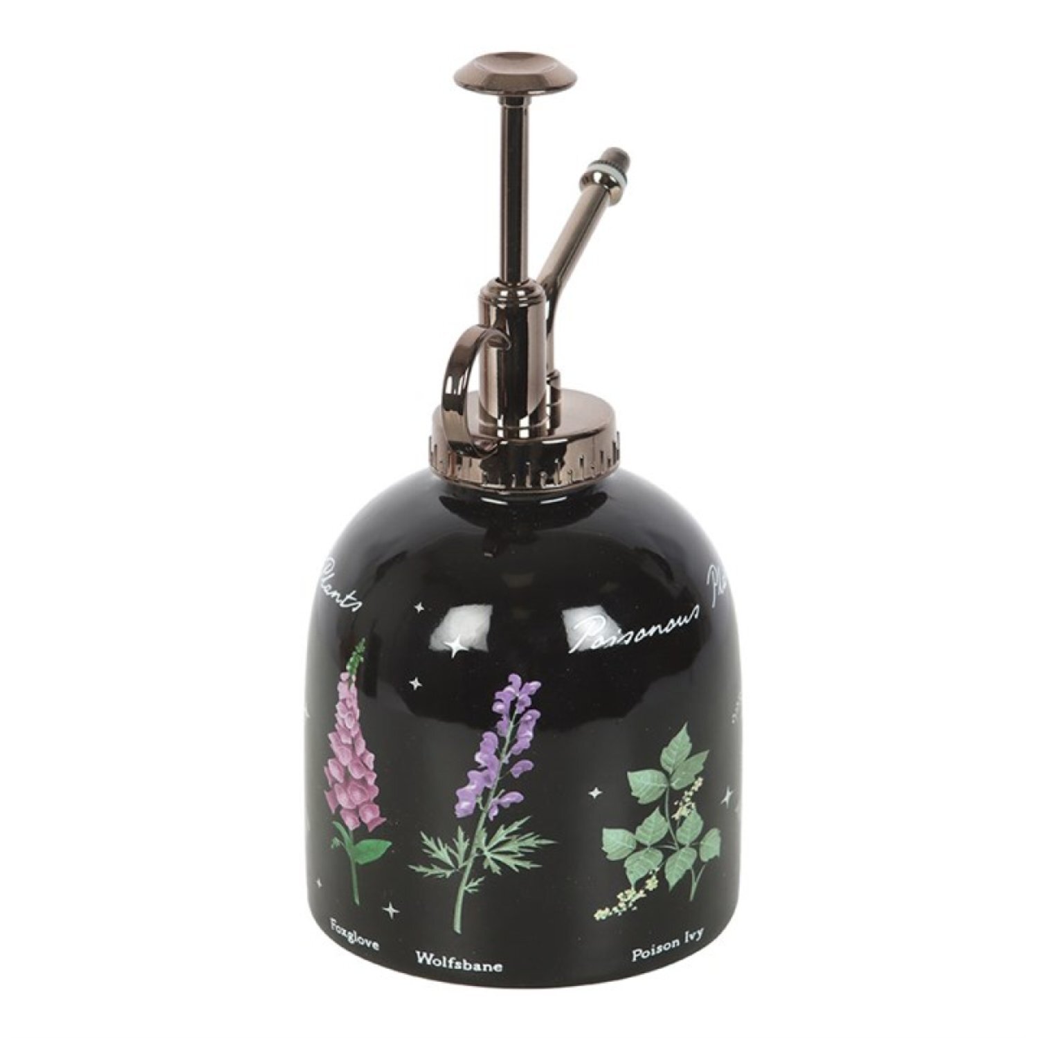 Poisonous Plants Ceramic Plant Mister Dark Elegant Garden Decor - Black