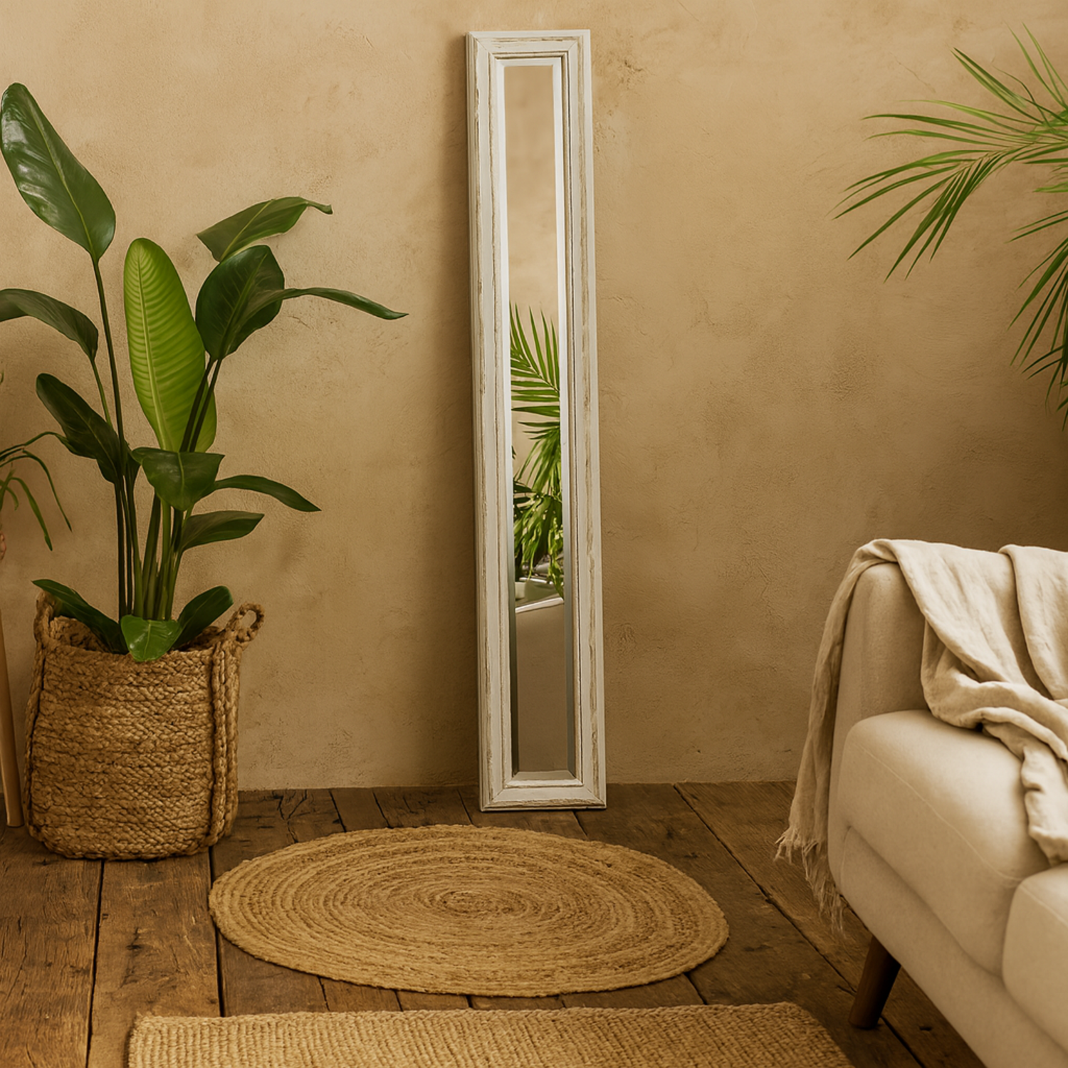 Wyld Haus 1350mm Whitewashed Full-Length Wall Mirror - White