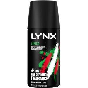 Lynx Body Spray Africa 48-H High Definition Fragrance Deodorant for Men, 35ml