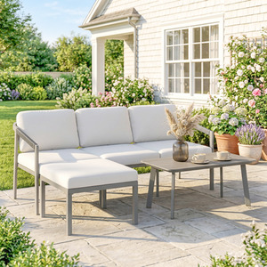 Outsunny 3 Piece Garden Dining Set, Outdoor Patio Furniture, Grey