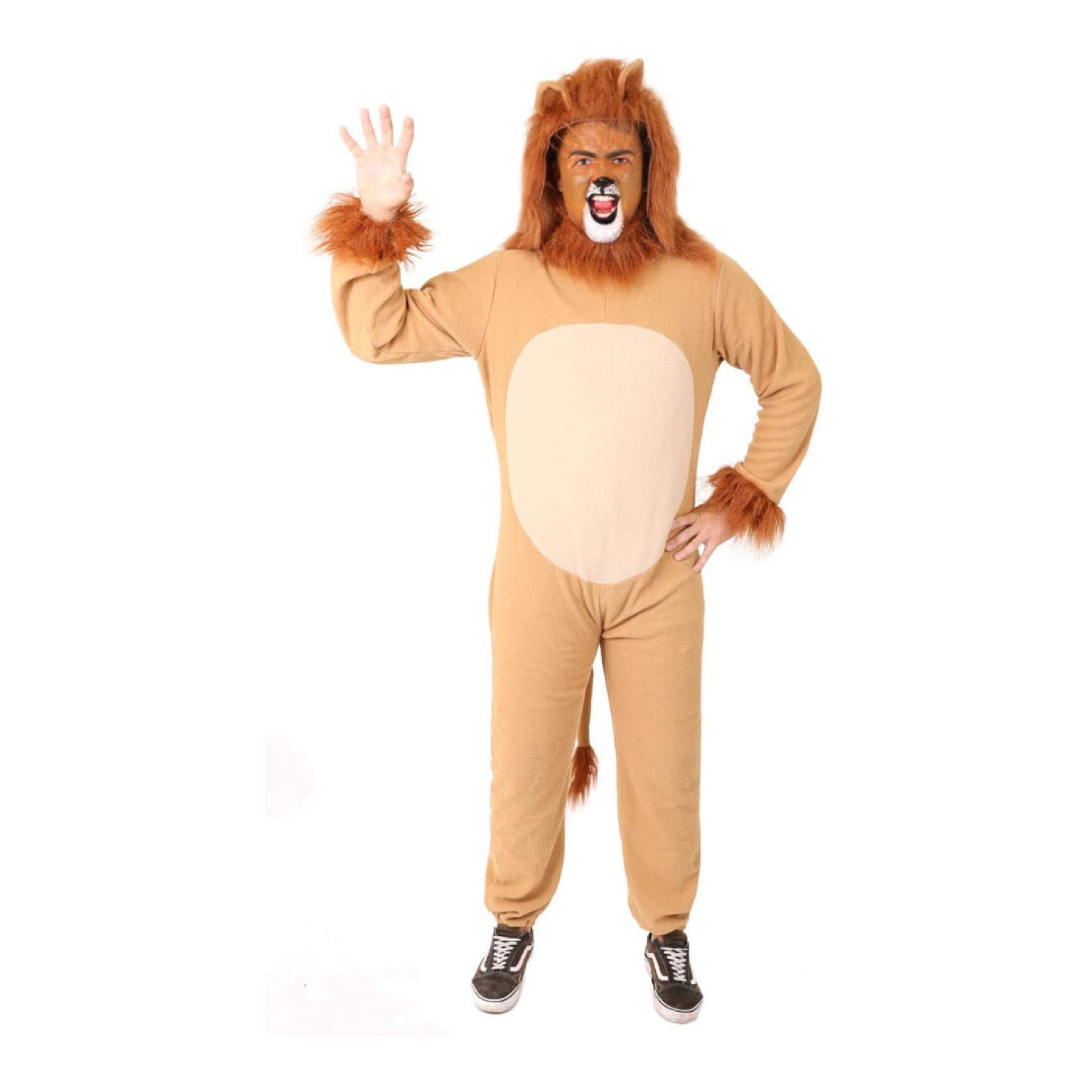 2 Piece Lion Jumpsuit Costume with Tails & Maned Hood