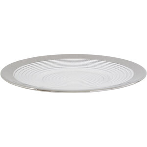 Ida Embossed Glass Side Plate With Silver Rim