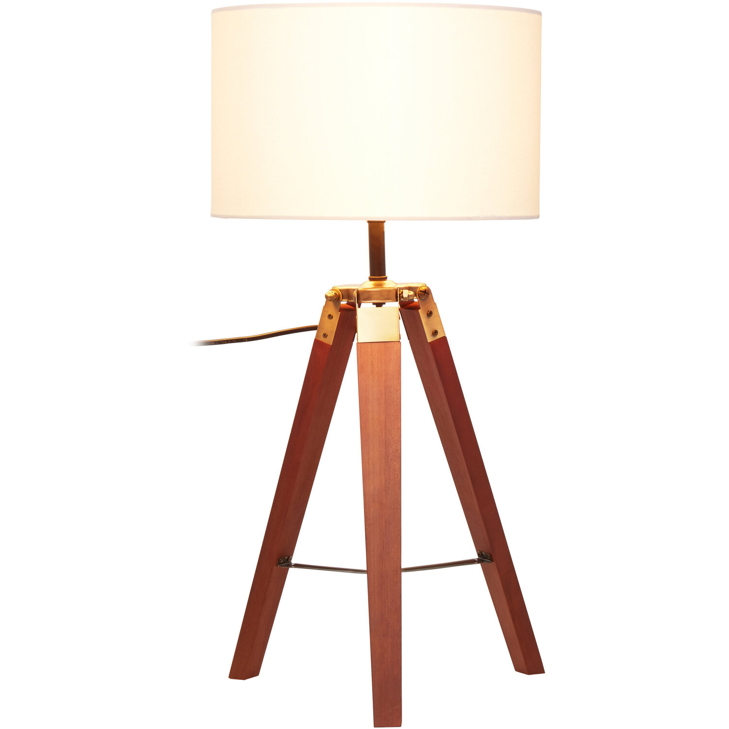 Malvern Tripod Table Lamp With Brown Base - Brown
