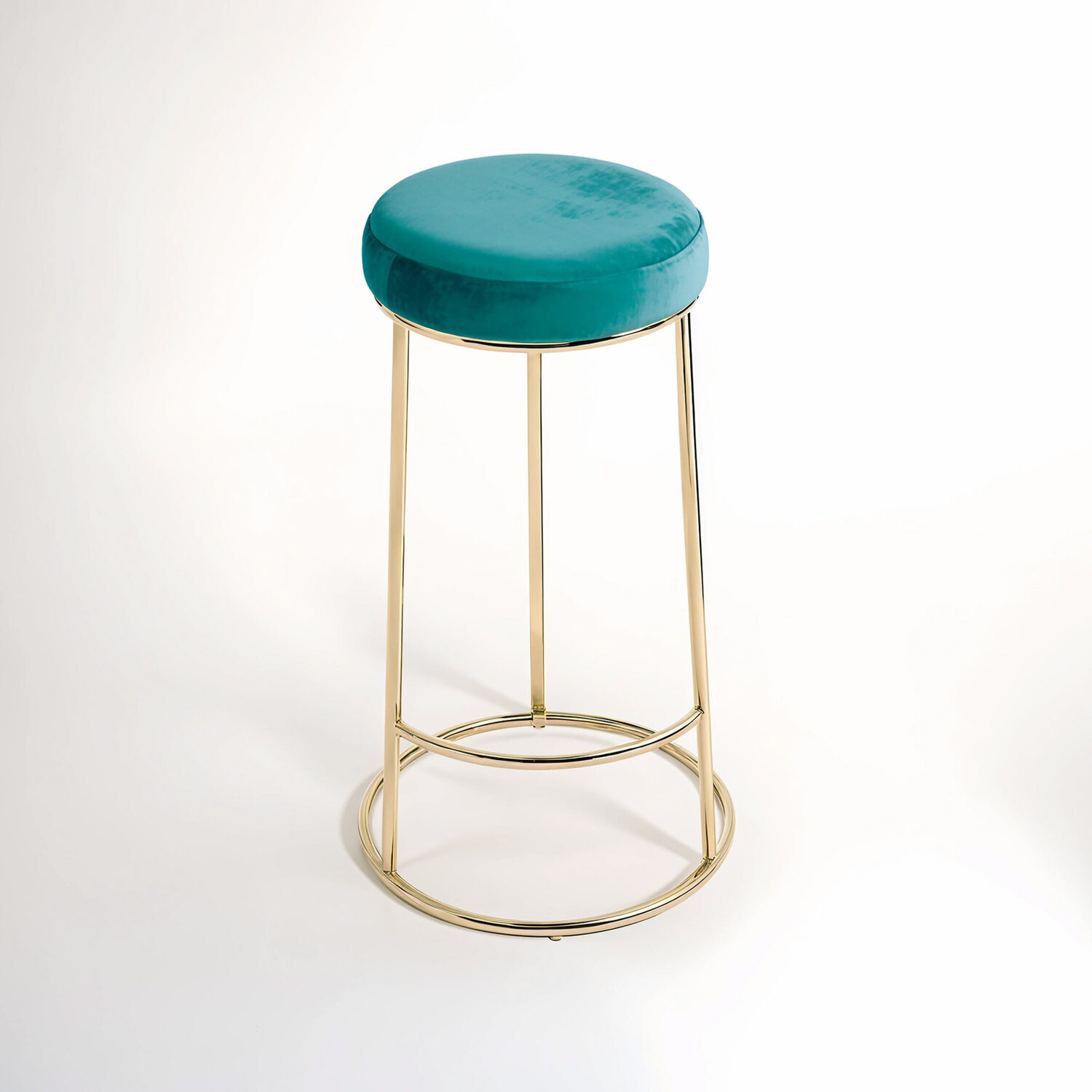 Manhattan Green Velvet Tall Bar Stool - Green