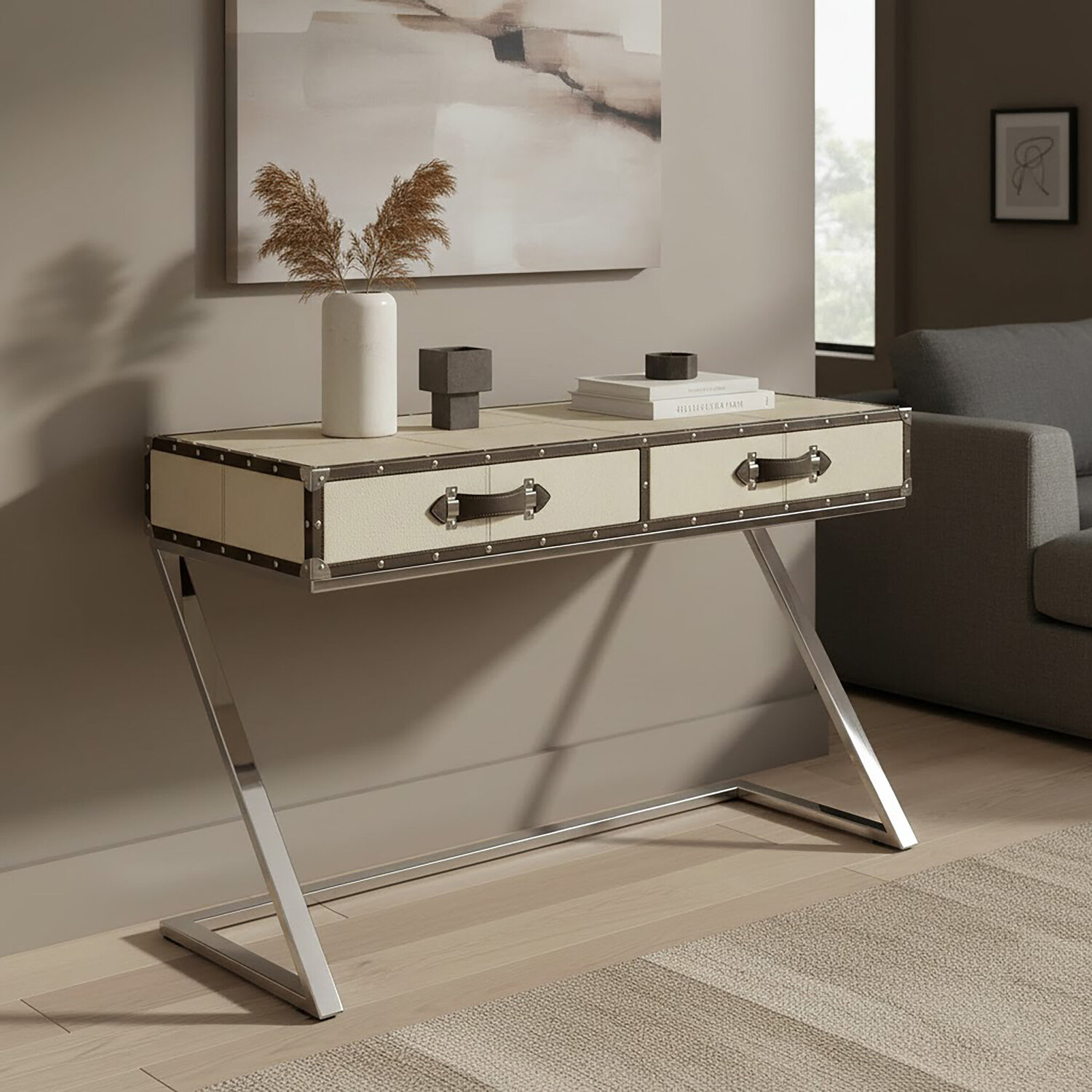 Kensington Townhouse Mango Wood Console Table - White
