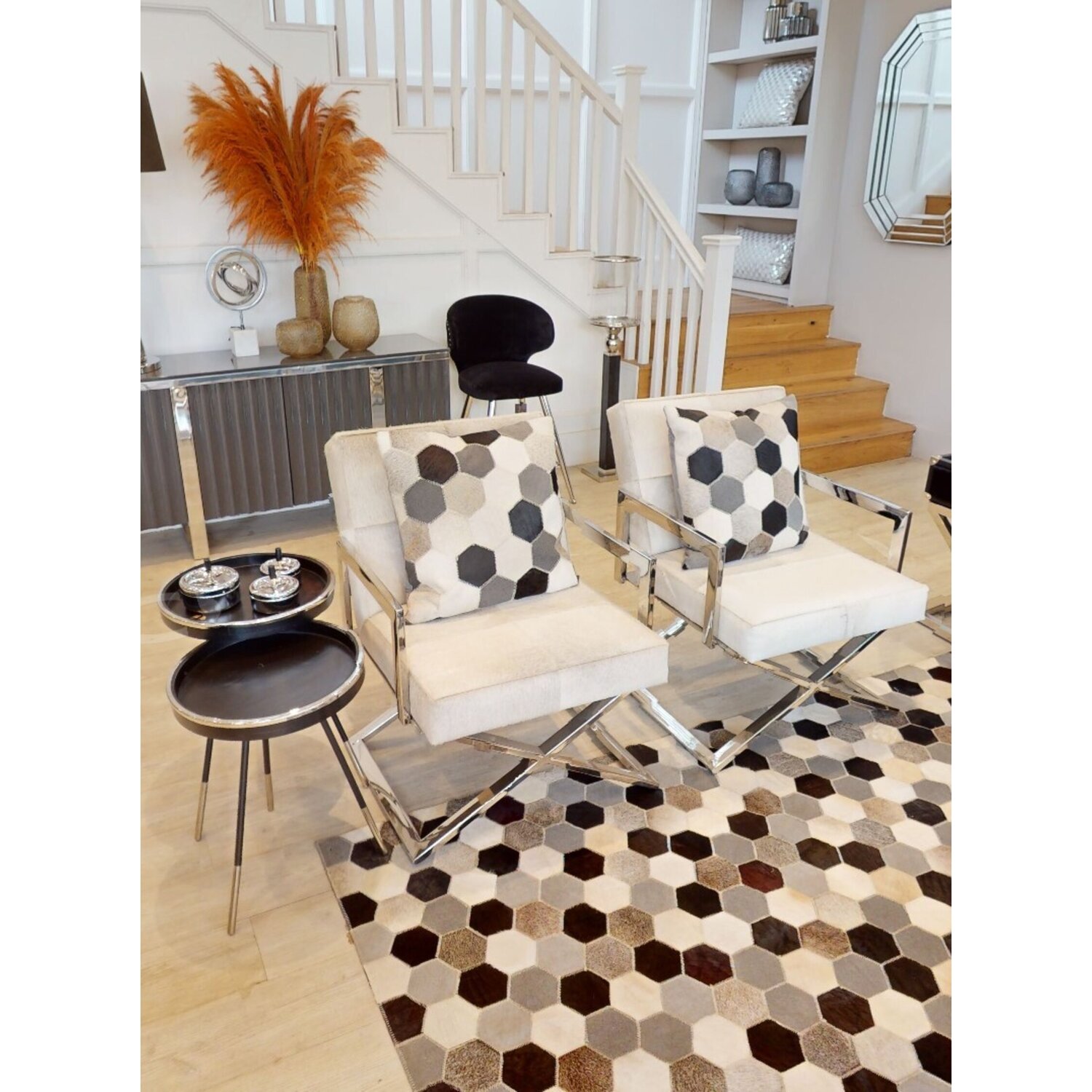 Halle Set Of 2 Side Tables. - Black