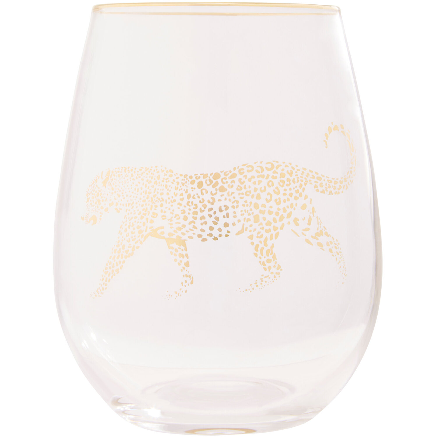 Nomi Gold Leopard Curved Tumbler - Transparent