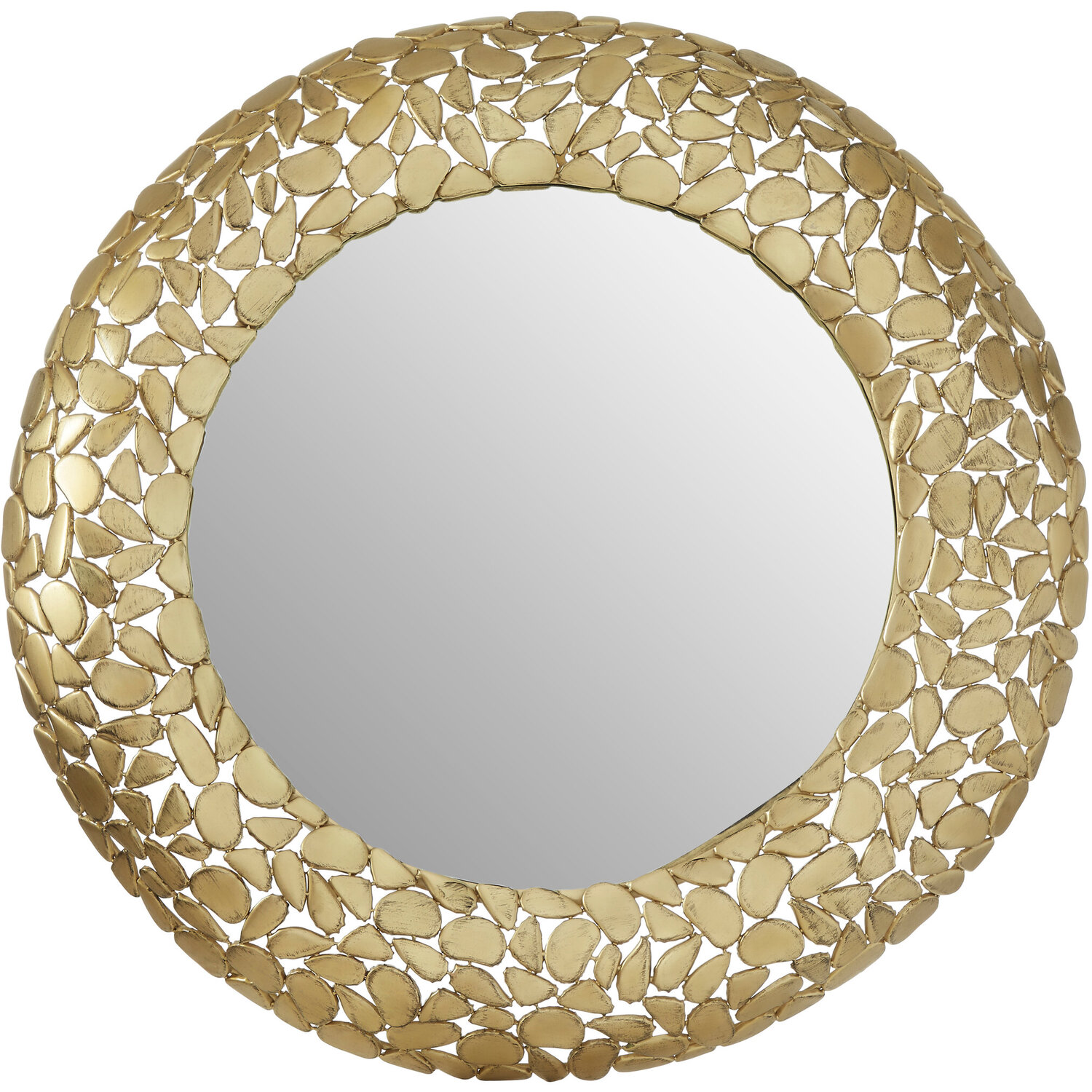 Saska Small Antique Silver Round Wall Mirror - Gold