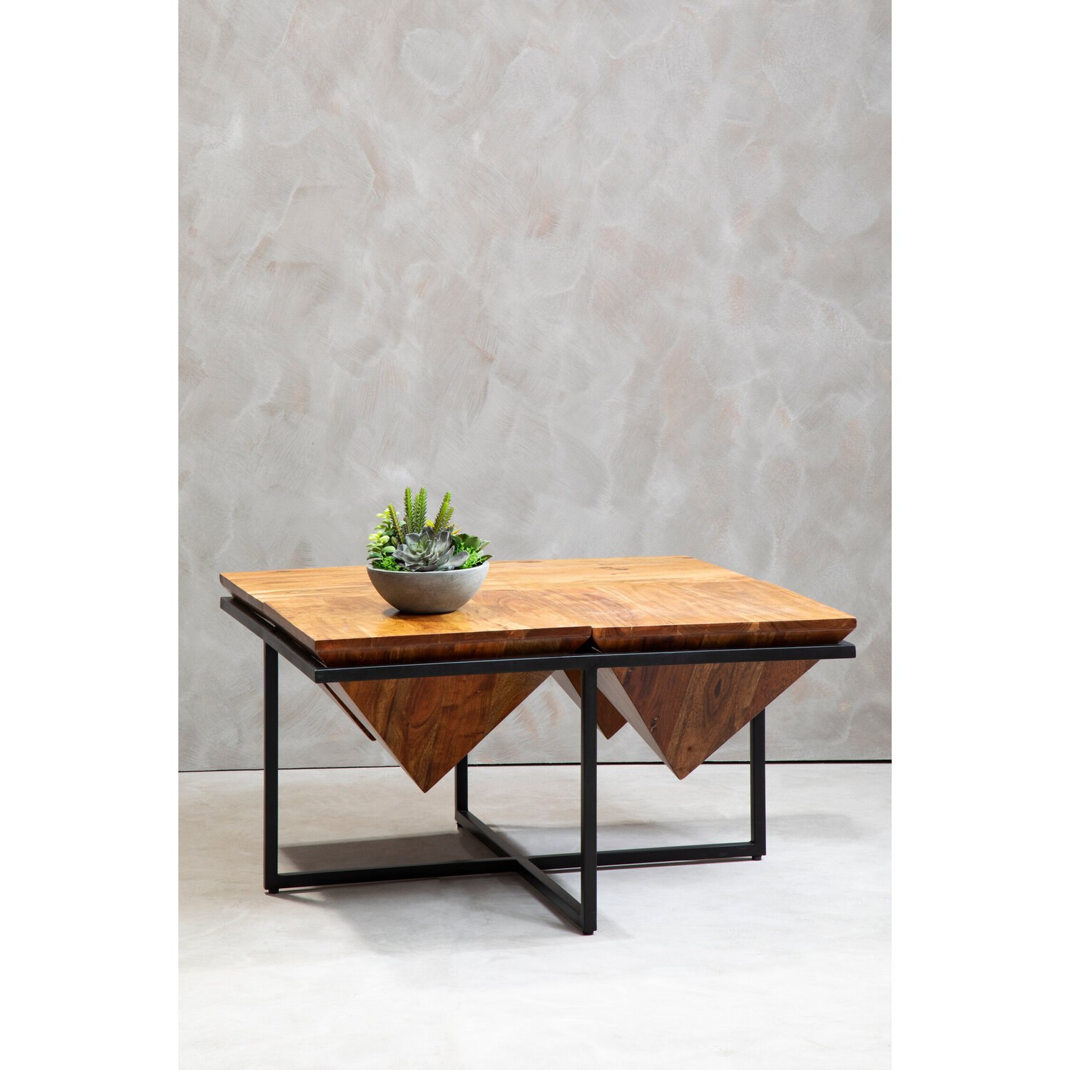 Shimla Acacia Pyramid Coffee Table - Silver
