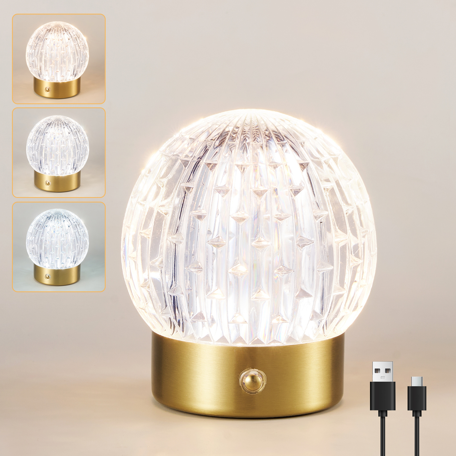 Image of Rechargeable Table Lamp - Gold /&hellip;