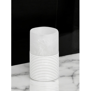 Showerdrape Bianco Frost Onyx White Striped Tumbler