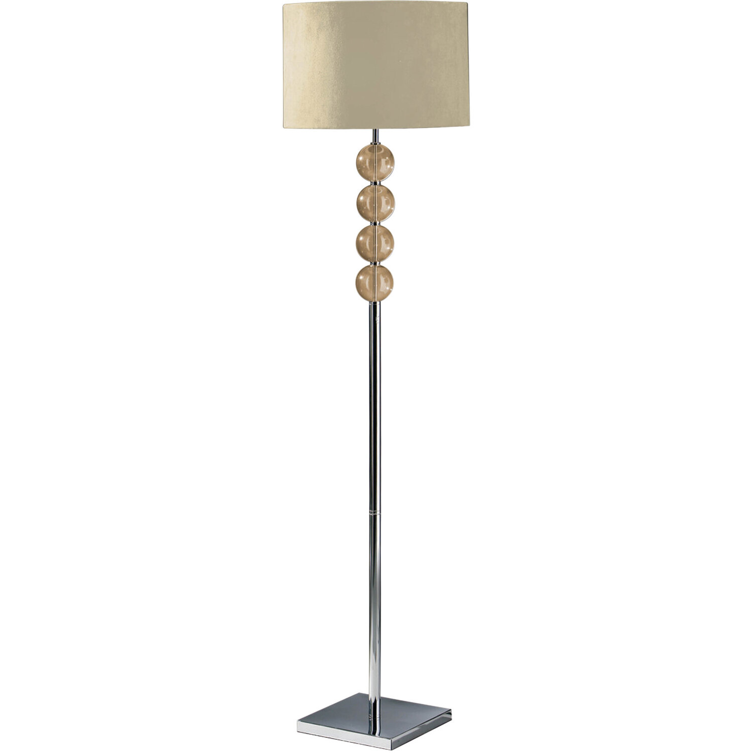 Mistro Cream Suede Effect Shade Floor Lamp. - Cream