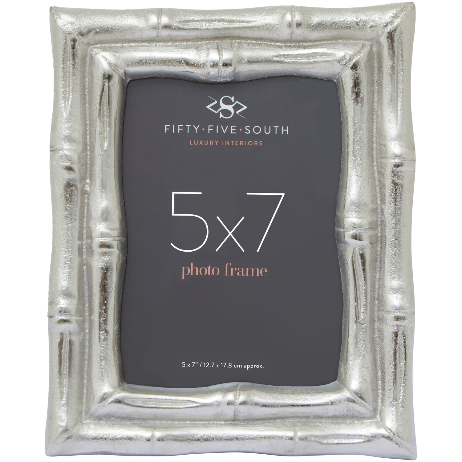 Hiba Silver Finish Bamboo Effect 5In x 7In Photo Frame - Silver