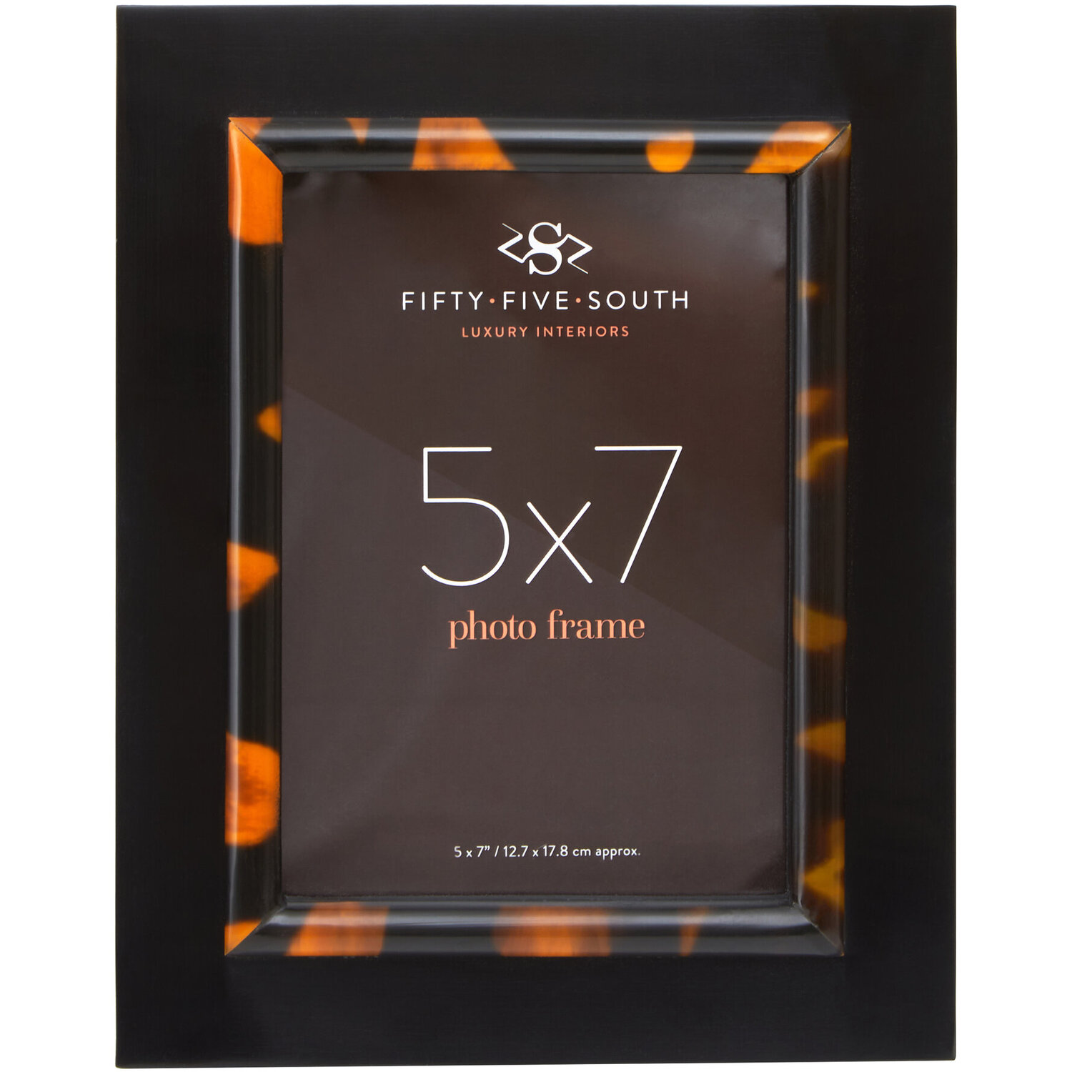 Roma 5 x 7 In Tortoise Shell Photo Frame - Black