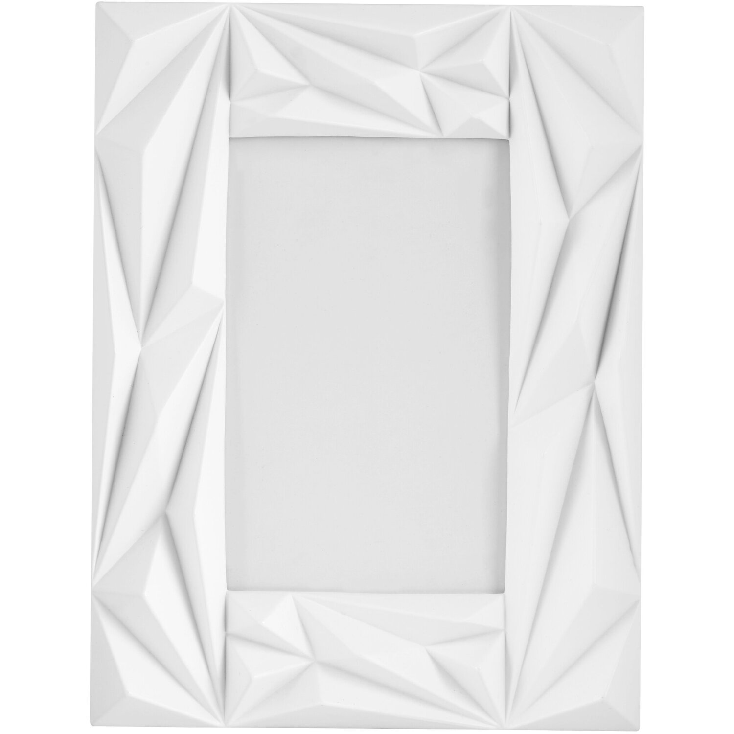 Geo Prisma 4in x 6in White Photo Frame - White