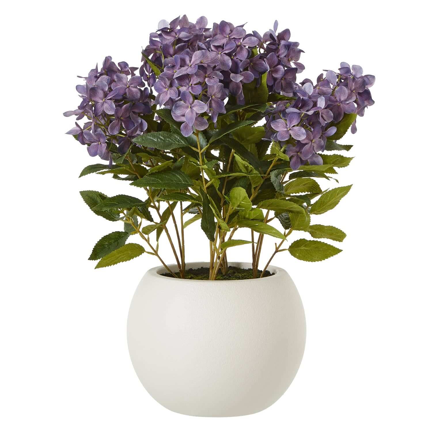 Medium Purple Artificial Hydrangea in Ceramic Pot - Purple