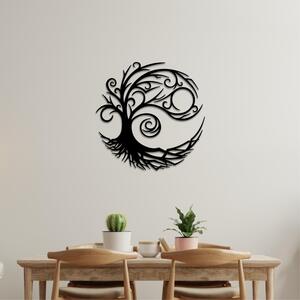 METAL WALL ART -- TREE OF LIFE 75X75 CM - TEXTURE BLACK