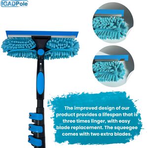 IGADPole Telescopic Window Cleaning Kit with Squeegee and Extension Pole