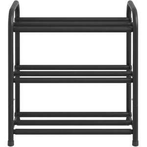 SONGMICS 3 Tiers Ink Black Expandable Shoe Rack