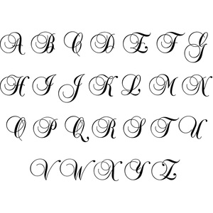 Personalised Script Initial Key Ring - Silver Plated