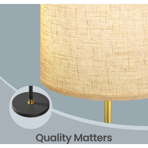 black Adjustable Arc Floor Lamp 150-175cm Fabric Shade Foot Switch Black shot 14211644