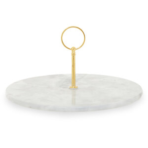 Salerno Grey Marble Cake Stand With Gold Handle