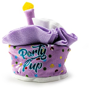 HugglePets Party Pup Snuffle Cake Squeaky Dog Toy  - Purple