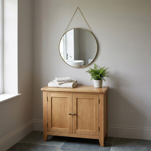 Framed Round Hanging Mirror