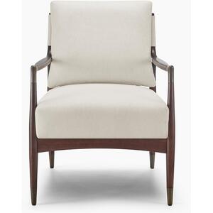 Delia Beige Fabric Mid Century Modern Accent Chair