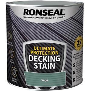 Ronseal Ultimate Protection Decking Stain Sage 2.5 Litre - 39221 - Durable Weather Protection