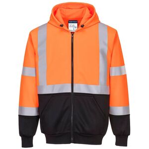 Portwest Mens Two Tone Hi-Vis Safety Full Zip Hoodie