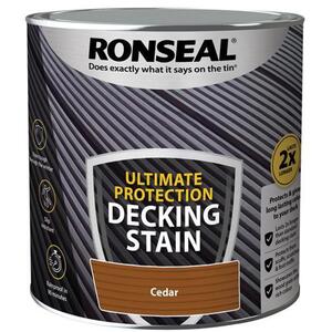 Ronseal Ultimate Protection Decking Stain Cedar 2.5 Litre - 39106 - Durable Weather Protection