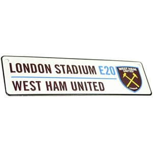 West Ham United FC New Crest 3D Embossed Metal Hanging Street Sign