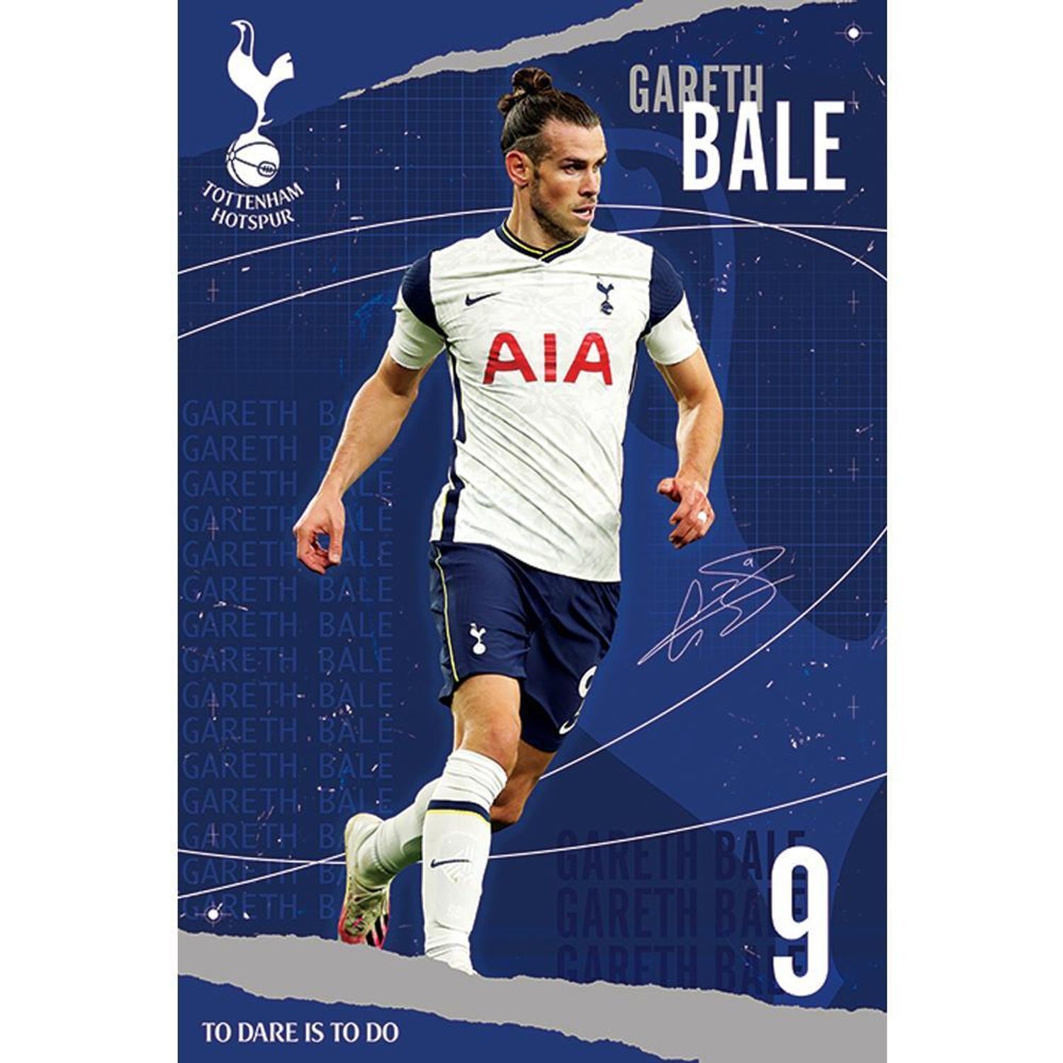Tottenham Hotspur FC Gareth Bale Poster - Navy/White - One Size