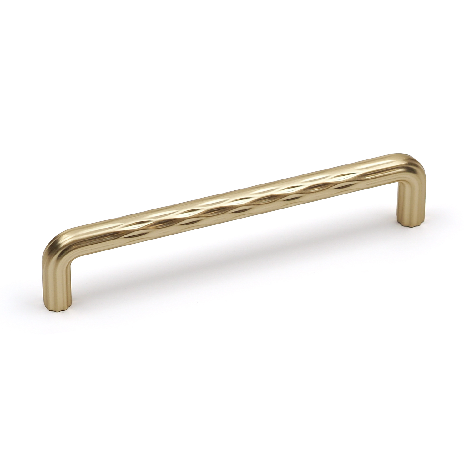 Handle & Home Textured Grooved Detailing Handles - Brushed Brass / 128Mm Handle