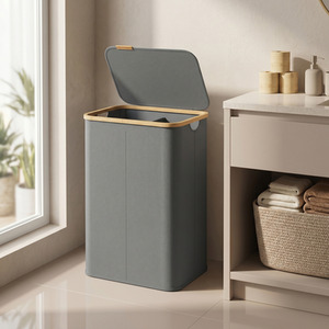 SONGMICS  140L Foldable 2 Compartment Laundry Hamper