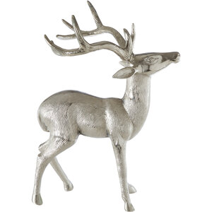 Small Nickel Finish Floor Standing Stag