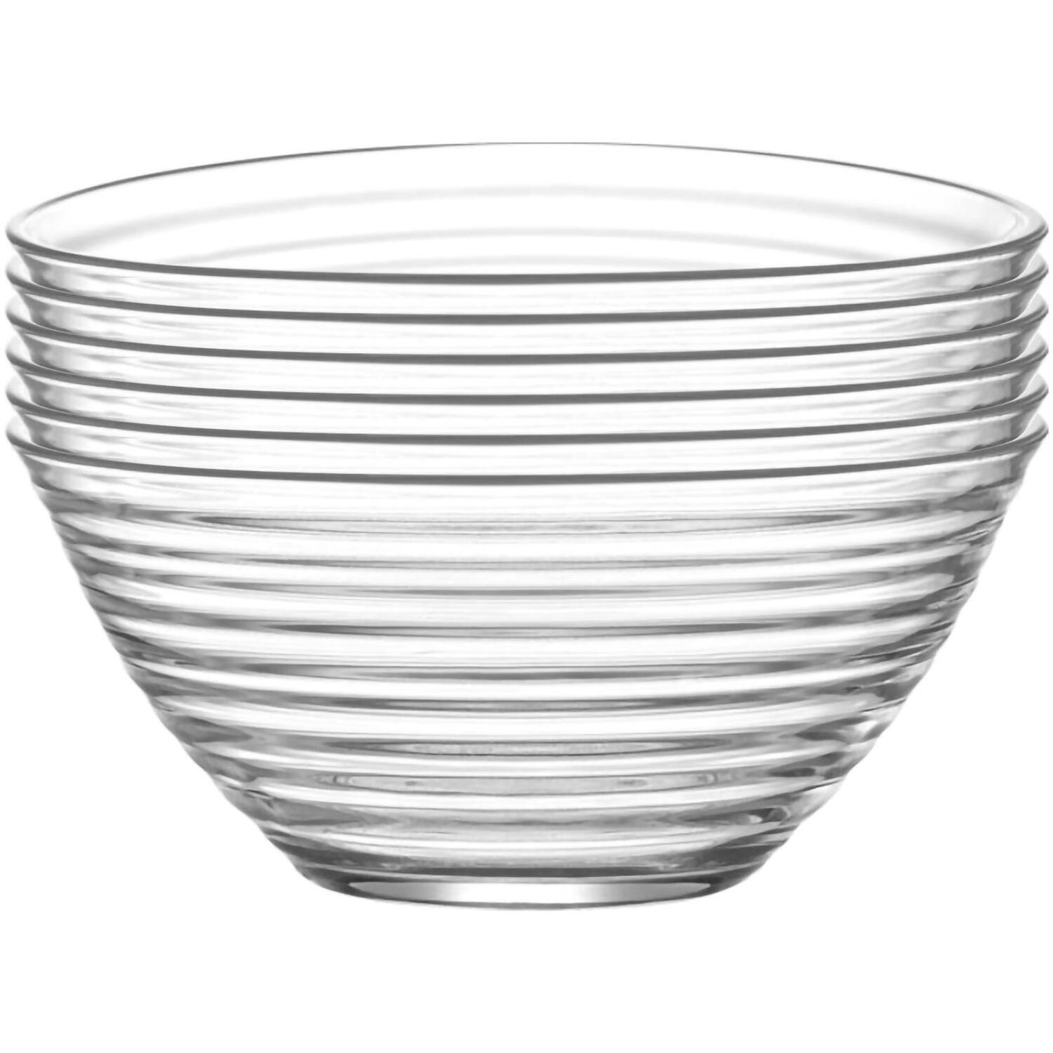 Lav Derin Glass Serving Bowls - 12Cm - Clear - Pack Of 6 - Clear