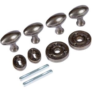 Oval Rim & Mortice Door Knob - W60mm - Raw - Pack of 2