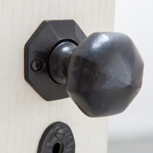 Octagonal Rim & Mortice Door Knob - W60mm - Raw - Pack of 4