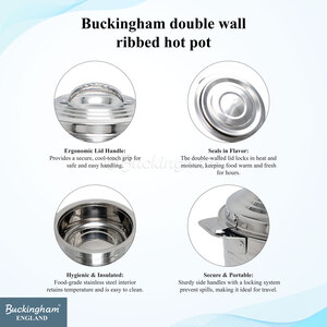 Buckingham Double Wall Hot Pot Stainless Steel 3500 ml