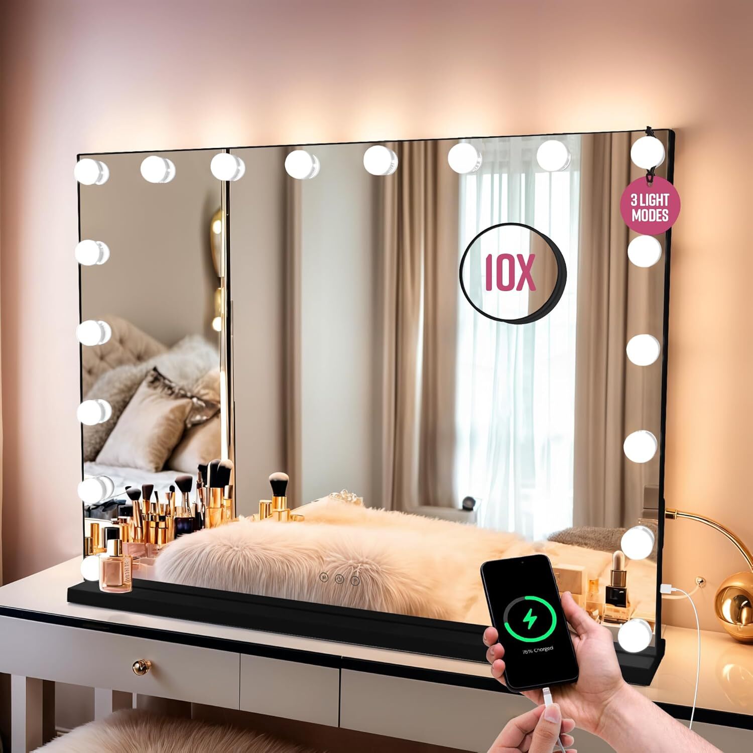 Image of GloBrite 18 LED Hollywood Dressing Table&hellip;