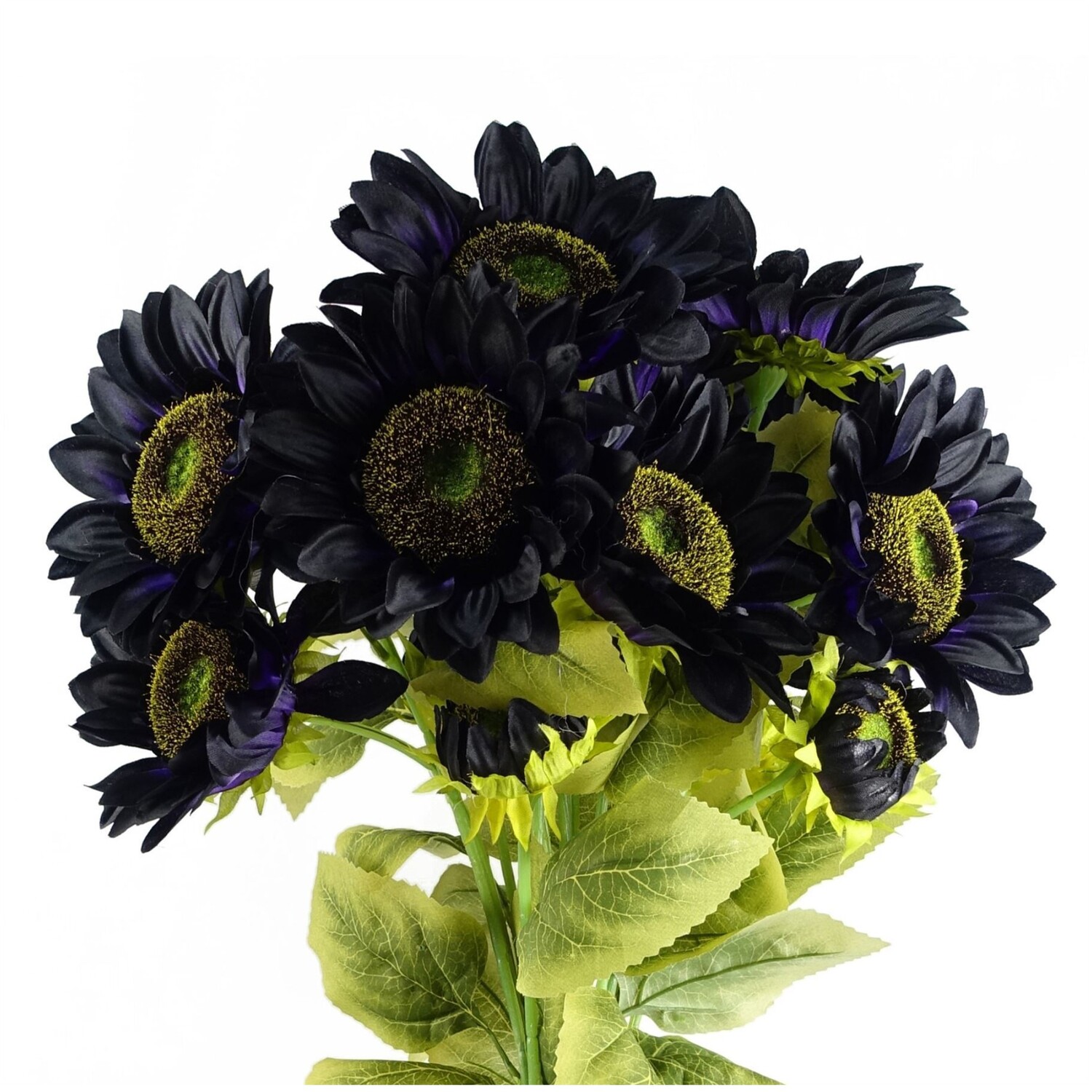 Pack of 6 Purple Artificial Sunflower Stems - Purple